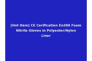 [Hot Item] CE Cerification En388 Foam Nitrile Gloves in Polyester/Nylon Liner