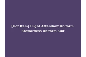 [Hot Item] Flight Attendant Uniform Stewardess Uniform Suit