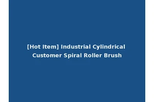 [Hot Item] Industrial Cylindrical Customer Spiral Roller Brush