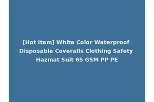 [Hot Item] White Color Waterproof Disposable Coveralls Clothing Safety Hazmat Suit 65 GSM PP PE