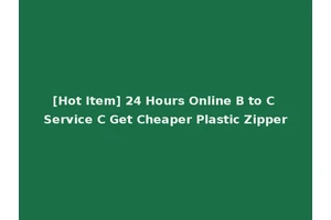 [Hot Item] 24 Hours Online B to C Service C Get Cheaper Plastic Zipper