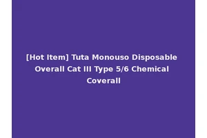 [Hot Item] Tuta Monouso Disposable Overall Cat III Type 5/6 Chemical Coverall