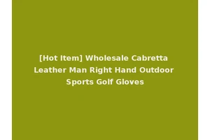 [Hot Item] Wholesale Cabretta Leather Man Right Hand Outdoor Sports Golf Gloves