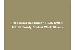 [Hot Item] Recommend 13G Nylon Nitrile Sandy Coated Work Gloves