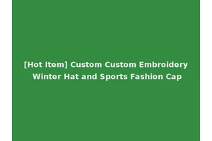 [Hot Item] Custom Custom Embroidery Winter Hat and Sports Fashion Cap