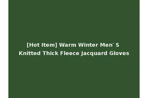 [Hot Item] Warm Winter Men′ S Knitted Thick Fleece Jacquard Gloves
