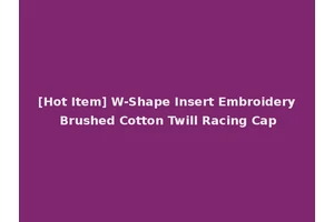 [Hot Item] W-Shape Insert Embroidery Brushed Cotton Twill Racing Cap