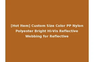 [Hot Item] Custom Size Color PP Nylon Polyester Bright Hi-Vis Reflective Webbing for Reflective