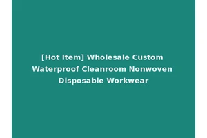 [Hot Item] Wholesale Custom Waterproof Cleanroom Nonwoven Disposable Workwear