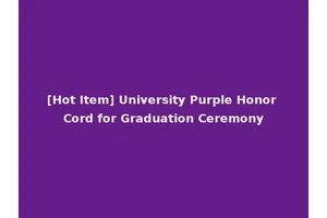 [Hot Item] University Purple Honor Cord for Graduation Ceremony