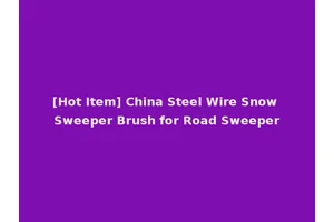 [Hot Item] China Steel Wire Snow Sweeper Brush for Road Sweeper