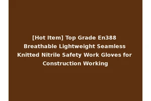 [Hot Item] Top Grade En388 Breathable Lightweight Seamless Knitted Nitrile Safety Work Gloves for Construction Working
