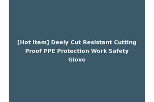 [Hot Item] Deely Cut Resistant Cutting Proof PPE Protection Work Safety Glove