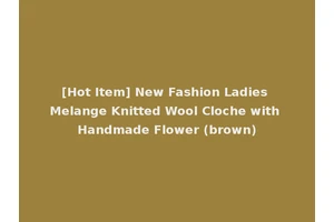 [Hot Item] New Fashion Ladies Melange Knitted Wool Cloche with Handmade Flower (brown)