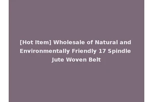 [Hot Item] Wholesale of Natural and Environmentally Friendly 17 Spindle Jute Woven Belt