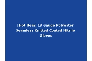 [Hot Item] 13 Gauge Polyester Seamless Knitted Coated Nitrile Gloves