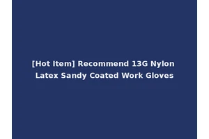 [Hot Item] Recommend 13G Nylon Latex Sandy Coated Work Gloves