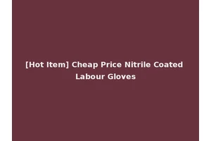 [Hot Item] Cheap Price Nitrile Coated Labour Gloves
