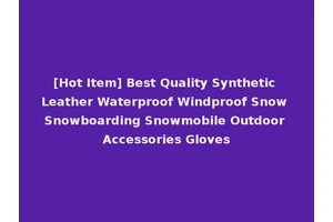 [Hot Item] Best Quality Synthetic Leather Waterproof Windproof Snow Snowboarding Snowmobile Outdoor Accessories Gloves