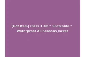 [Hot Item] Class 3 3m™ Scotchlite™ Waterproof All Seasons Jacket