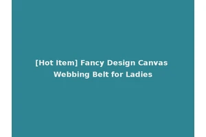 [Hot Item] Fancy Design Canvas Webbing Belt for Ladies