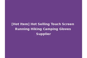[Hot Item] Hot Selling Touch Screen Running Hiking Camping Gloves Supplier