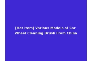 [Hot Item] Various Models of Car Wheel Cleaning Brush From China