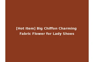 [Hot Item] Big Chiffon Charming Fabric Flower for Lady Shoes