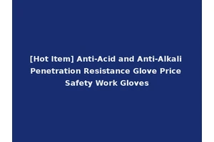 [Hot Item] Anti-Acid and Anti-Alkali Penetration Resistance Glove Price Safety Work Gloves