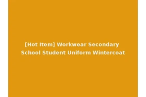 [Hot Item] Workwear Secondary School Student Uniform Wintercoat