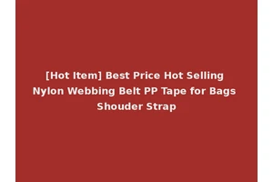 [Hot Item] Best Price Hot Selling Nylon Webbing Belt PP Tape for Bags Shouder Strap