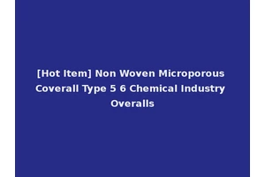 [Hot Item] Non Woven Microporous Coverall Type 5 6 Chemical Industry Overalls