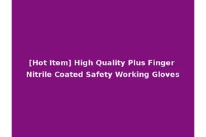 [Hot Item] High Quality Plus Finger Nitrile Coated Safety Working Gloves