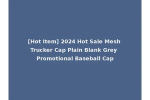 [Hot Item] 2024 Hot Sale Mesh Trucker Cap Plain Blank Grey Promotional Baseball Cap
