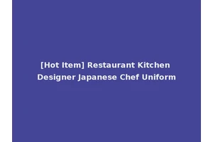 [Hot Item] Restaurant Kitchen Designer Japanese Chef Uniform