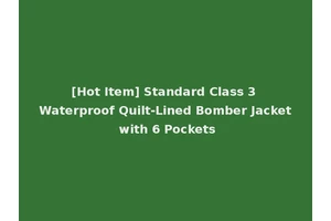 [Hot Item] Standard Class 3 Waterproof Quilt-Lined Bomber Jacket with 6 Pockets