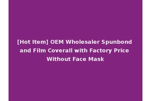 [Hot Item] OEM Wholesaler Spunbond and Film Coverall with Factory Price Without Face Mask