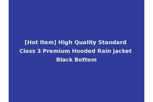 [Hot Item] High Quality Standard Class 3 Premium Hooded Rain Jacket Black Bottom