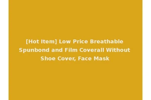 [Hot Item] Low Price Breathable Spunbond and Film Coverall Without Shoe Cover, Face Mask