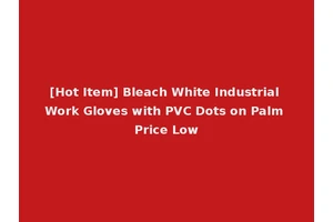 [Hot Item] Bleach White Industrial Work Gloves with PVC Dots on Palm Price Low