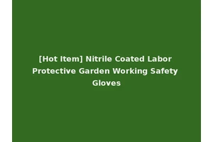 [Hot Item] Nitrile Coated Labor Protective Garden Working Safety Gloves