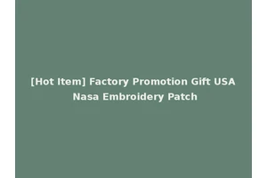 [Hot Item] Factory Promotion Gift USA Nasa Embroidery Patch