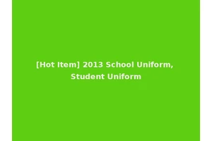 [Hot Item] 2013 School Uniform, Student Uniform
