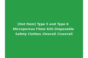 [Hot Item] Type 5 and Type 6 Microporous Filme 63G Disposable Safety Clothes /Overall /Coverall