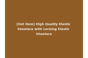 [Hot Item] High Quality Elastic Shoelace with Locking Elastic Shoelace