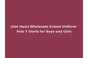 [Hot Item] Wholesale School Uniform Polo T Shirts for Boys and Girls