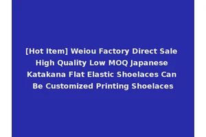 [Hot Item] Weiou Factory Direct Sale High Quality Low MOQ Japanese Katakana Flat Elastic Shoelaces Can Be Customized Printing Shoelaces