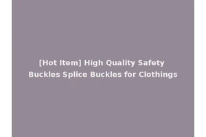 [Hot Item] High Quality Safety Buckles Splice Buckles for Clothings