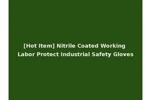[Hot Item] Nitrile Coated Working Labor Protect Industrial Safety Gloves
