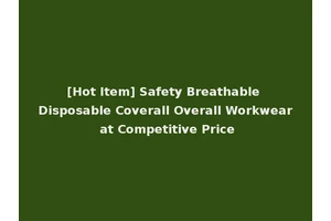 [Hot Item] Safety Breathable Disposable Coverall Overall Workwear at Competitive Price